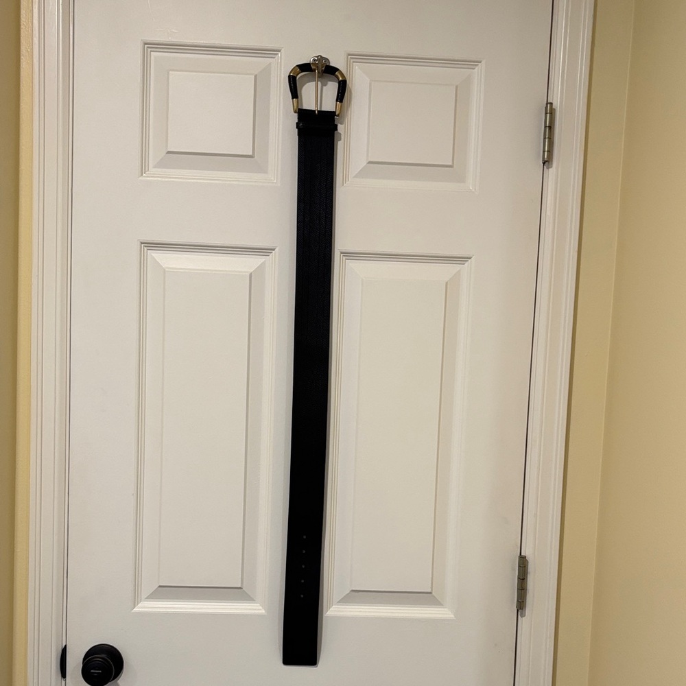 Sezane Black Belt with Gold Buckle